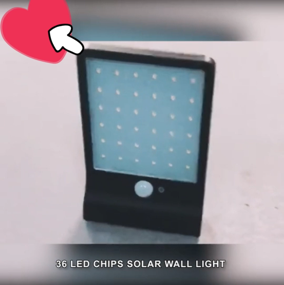 36LED solar wall light with PIR motion sensor