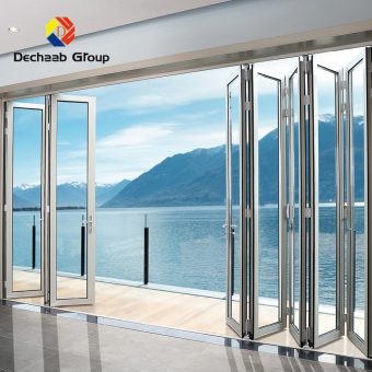 Aluminum Framed Aluminum Panel Glass Folding Stack Doors in Foshan City